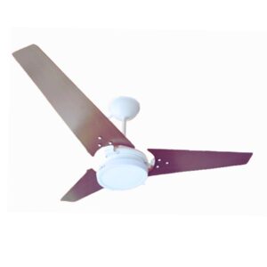Ventilador de Teto GiraVento Macau Super LED 18W Branco com pás Tabaco
